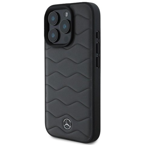 Etui Mercedes MB Waves Leather na iPhone 16 Pro Max - szare Etui Mercedes MB Waves Leather na iPhone 16 Pro Max - szare