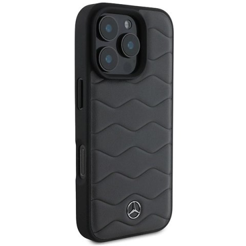 Etui Mercedes MB Waves Leather na iPhone 16 Pro Max - szare Etui Mercedes MB Waves Leather na iPhone 16 Pro Max - szare