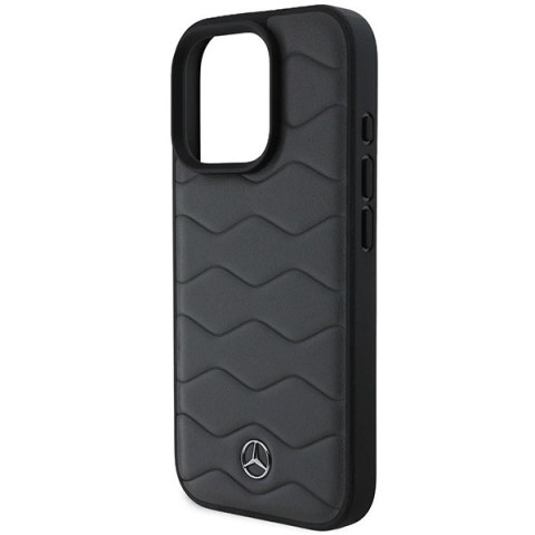 Etui Mercedes MB Waves Leather na iPhone 16 Pro Max - szare Etui Mercedes MB Waves Leather na iPhone 16 Pro Max - szare