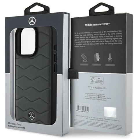 Etui Mercedes MB Waves Leather na iPhone 16 Pro Max - szare Etui Mercedes MB Waves Leather na iPhone 16 Pro Max - szare