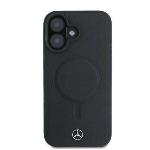 Etui Mercedes Smooth Leather MagSafe na iPhone 16 Plus - czarne Etui Mercedes Smooth Leather MagSafe na iPhone 16 Plus - czarne