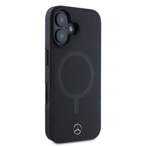Etui Mercedes Smooth Leather MagSafe na iPhone 16 Plus - czarne Etui Mercedes Smooth Leather MagSafe na iPhone 16 Plus - czarne