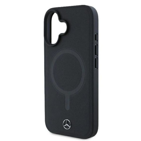 Etui Mercedes Smooth Leather MagSafe na iPhone 16 Plus - czarne Etui Mercedes Smooth Leather MagSafe na iPhone 16 Plus - czarne