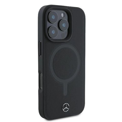 Etui Mercedes Smooth Leather MagSafe na iPhone 16 Pro Max - czarne Etui Mercedes Smooth Leather MagSafe na iPhone 16 Pro Max - czarne