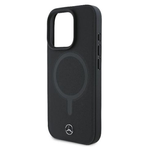 Etui Mercedes Smooth Leather MagSafe na iPhone 16 Pro Max - czarne Etui Mercedes Smooth Leather MagSafe na iPhone 16 Pro Max - czarne