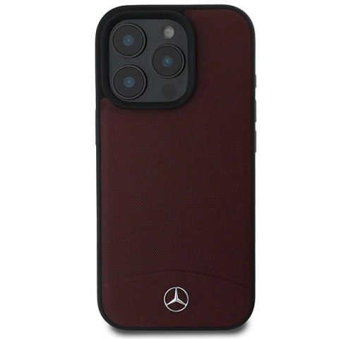 Etui Mercedes Textured And Plain Leather MagSafe na iPhone 16 Pro Max - czerwone Etui Mercedes Textured And Plain Leather MagSafe na iPhone 16 Pro Max - czerwone