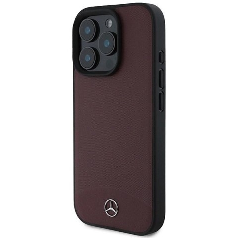 Etui Mercedes Textured And Plain Leather MagSafe na iPhone 16 Pro - czerwone Etui Mercedes Textured And Plain Leather MagSafe na iPhone 16 Pro - czerwone