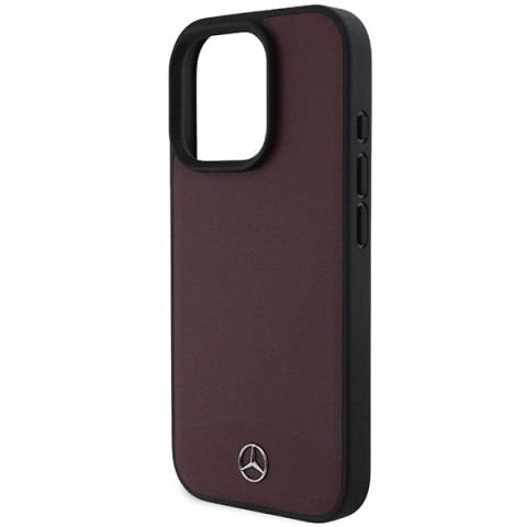 Etui Mercedes Textured And Plain Leather MagSafe na iPhone 16 Pro - czerwone Etui Mercedes Textured And Plain Leather MagSafe na iPhone 16 Pro - czerwone