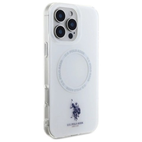 Etui US Polo IML Ring MagSafe na iPhone 16 Pro - białe