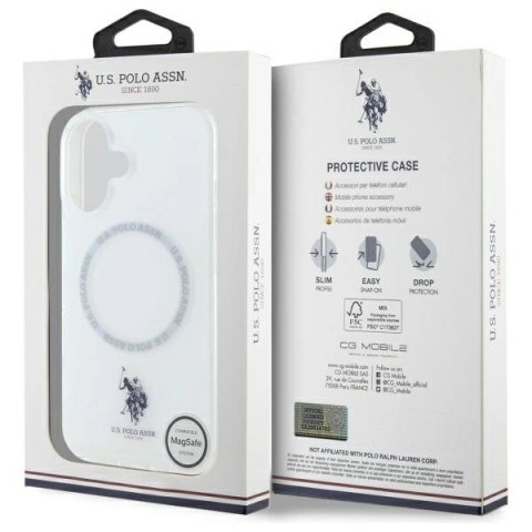 Etui US Polo IML Ring MagSafe na iPhone 16 - białe Etui US Polo IML Ring MagSafe na iPhone 16 - białe