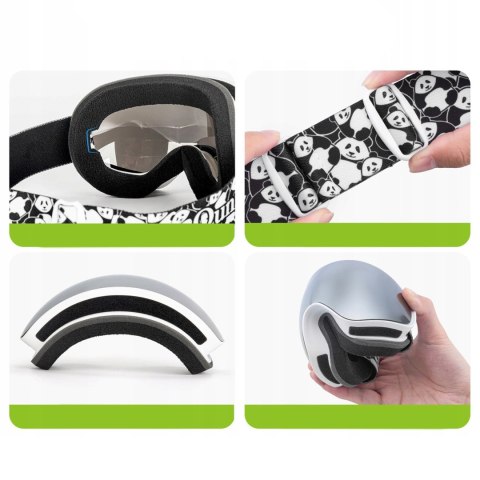 Gogle narciarskie Qunature Panda dla dzieci - czarne/białe Gogle narciarskie Qunature Panda dla dzieci - czarne/białe