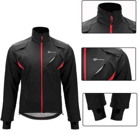 Kurtka sportowa Rockbros YPW021 wiatroszczelna kolarska rozmiar XL - czarna Kurtka sportowa Rockbros YPW021 wiatroszczelna kolarska rozmiar XL - czarna