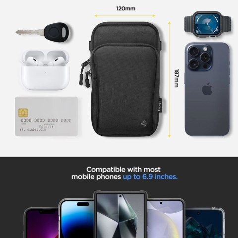Saszetka na ramię Spigen KD400 Universal Cross Bag Klasden - czarna Saszetka na ramię Spigen KD400 Universal Cross Bag Klasden - czarna