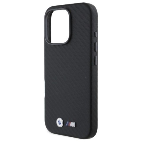 Etui BMW Carbon Wrapped Metal na iPhone 16 Pro - czarne