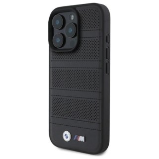 Etui BMW M Perforated And Stitched Line MagSafe na iPhone 16 Pro Max - czarne
