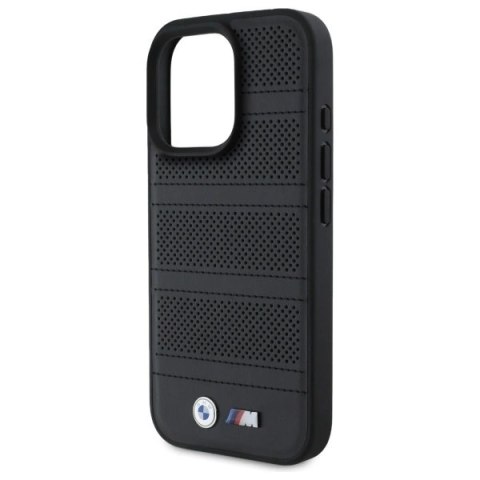 Etui BMW M Perforated And Stitched Line MagSafe na iPhone 16 Pro Max - czarne Etui BMW M Perforated And Stitched Line MagSafe na iPhone 16 Pro Max - czarne