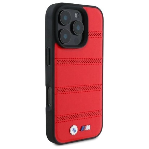 Etui BMW M Perforated And Stitched Line MagSafe na iPhone 16 Pro Max - czerwone Etui BMW M Perforated And Stitched Line MagSafe na iPhone 16 Pro Max - czerwone