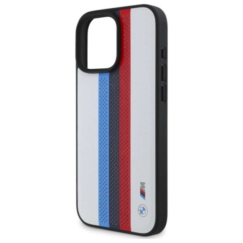 Etui BMW M Performance Tricolor Printed Stripes MagSafeMagSafe na iPhone 16 Pro Max - białe Etui BMW M Performance Tricolor Printed Stripes MagSafeMagSafe na iPhone 16 Pro Max - białe