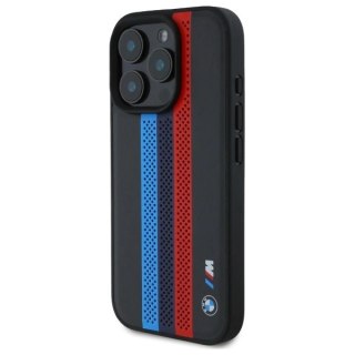Etui BMW M Performance Tricolor Printed Stripes MagSafeMagSafe na iPhone 16 Pro Max - czarne