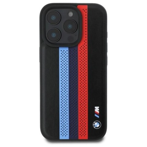Etui BMW M Performance Tricolor Printed Stripes MagSafeMagSafe na iPhone 16 Pro Max - czarne Etui BMW M Performance Tricolor Printed Stripes MagSafeMagSafe na iPhone 16 Pro Max - czarne