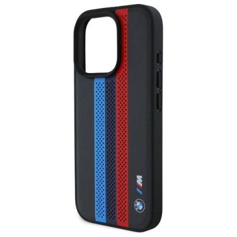Etui BMW M Performance Tricolor Printed Stripes MagSafeMagSafe na iPhone 16 Pro Max - czarne Etui BMW M Performance Tricolor Printed Stripes MagSafeMagSafe na iPhone 16 Pro Max - czarne