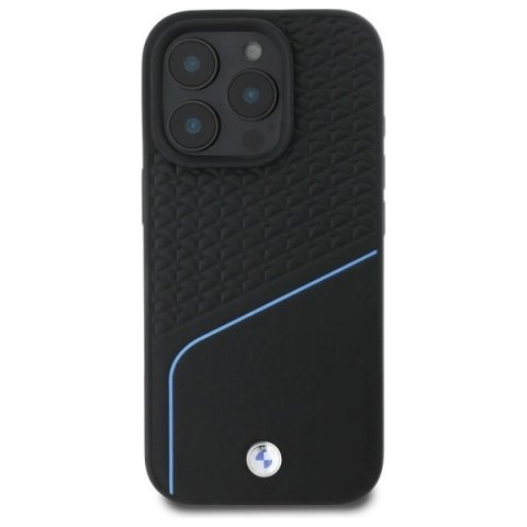 Etui BMW Sign Leather Textured And Line MagSafe na iPhone 16 Pro Max - czarne
