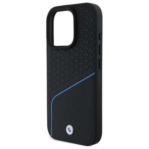 Etui BMW Sign Leather Textured And Line MagSafe na iPhone 16 Pro Max - czarne