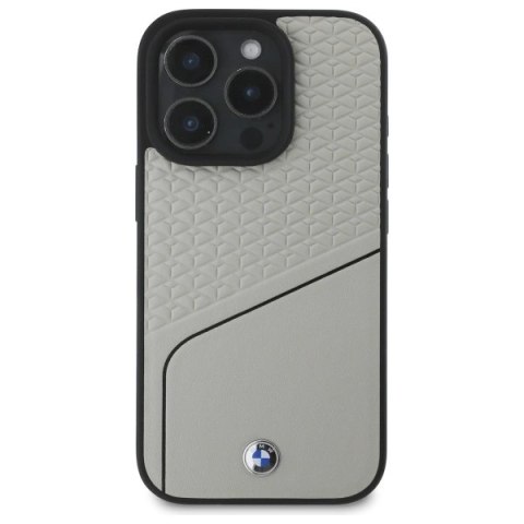 Etui BMW Sign Leather Textured and Line MagSafe na iPhone 16 Pro Max - szare