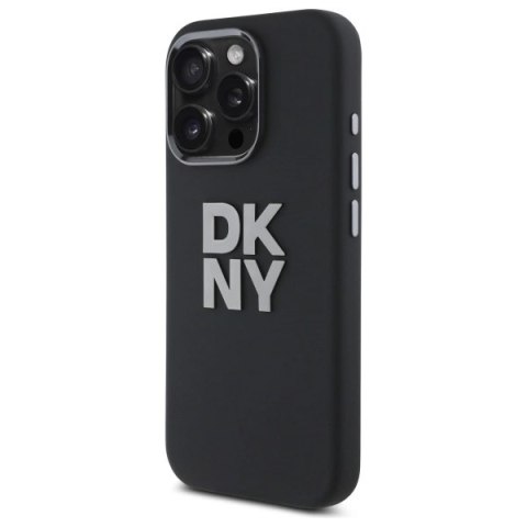 Etui DKNY Liquid Silicone Metal Logo na iPhone 16 Pro - czarne Etui DKNY Liquid Silicone Metal Logo na iPhone 16 Pro - czarne