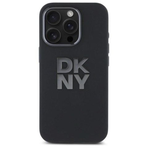 Etui DKNY Liquid Silicone Metal Logo na iPhone 16 Pro - czarne Etui DKNY Liquid Silicone Metal Logo na iPhone 16 Pro - czarne