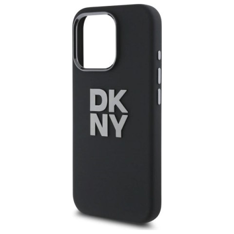 Etui DKNY Liquid Silicone Metal Logo na iPhone 16 Pro - czarne Etui DKNY Liquid Silicone Metal Logo na iPhone 16 Pro - czarne