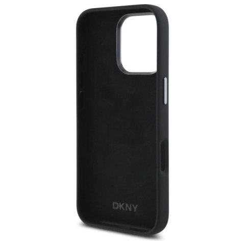 Etui DKNY Liquid Silicone Metal Logo na iPhone 16 Pro - czarne Etui DKNY Liquid Silicone Metal Logo na iPhone 16 Pro - czarne