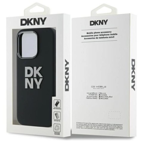 Etui DKNY Liquid Silicone Metal Logo na iPhone 16 Pro - czarne Etui DKNY Liquid Silicone Metal Logo na iPhone 16 Pro - czarne
