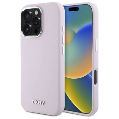 Etui DKNY Liquid Silicone Small Metal Logo MagSafe na iPhone 16 Pro - różowe Etui DKNY Liquid Silicone Small Metal Logo MagSafe na iPhone 16 Pro - różowe