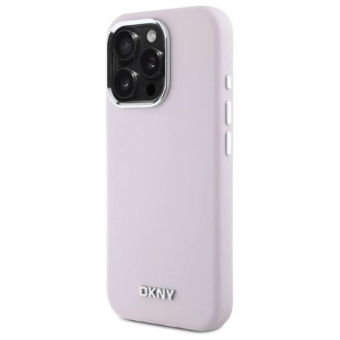 Etui DKNY Liquid Silicone Small Metal Logo MagSafe na iPhone 16 Pro - różowe Etui DKNY Liquid Silicone Small Metal Logo MagSafe na iPhone 16 Pro - różowe