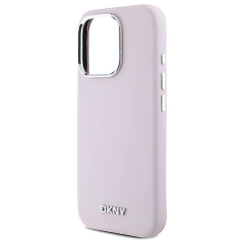 Etui DKNY Liquid Silicone Small Metal Logo MagSafe na iPhone 16 Pro - różowe Etui DKNY Liquid Silicone Small Metal Logo MagSafe na iPhone 16 Pro - różowe