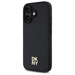 Etui DKNY Repeat Pattern Stack Logo MagSafe iPhone 16 - czarne