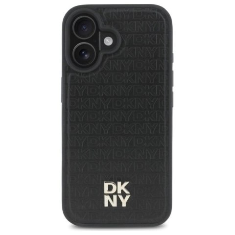Etui DKNY Repeat Pattern Stack Logo MagSafe iPhone 16 - czarne