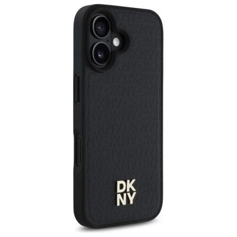 Etui DKNY Repeat Pattern Stack Logo MagSafe iPhone 16 - czarne