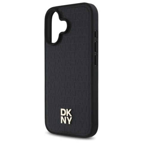 Etui DKNY Repeat Pattern Stack Logo MagSafe iPhone 16 - czarne