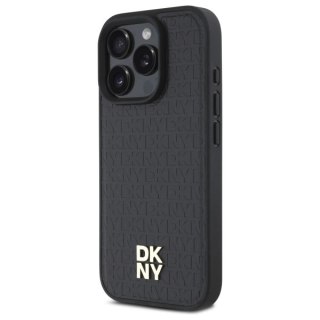 Etui DKNY Repeat Pattern Stack Logo MagSafe na iPhone 16 Pro - czarne