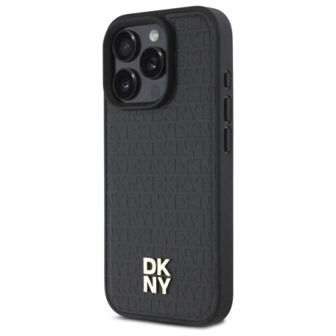 Etui DKNY Repeat Pattern Stack Logo MagSafe na iPhone 16 Pro - czarne