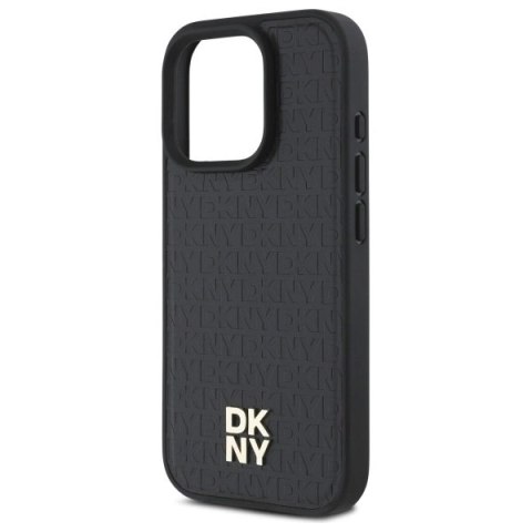 Etui DKNY Repeat Pattern Stack Logo MagSafe na iPhone 16 Pro - czarne