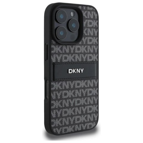 Etui DKNY Texture Pattern Tonal Stripe na iPhone 16 Pro Max - czarne Etui DKNY Texture Pattern Tonal Stripe na iPhone 16 Pro Max - czarne