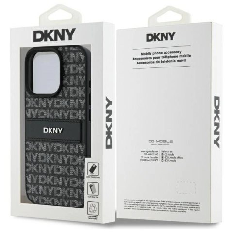 Etui DKNY Texture Pattern Tonal Stripe na iPhone 16 Pro Max - czarne Etui DKNY Texture Pattern Tonal Stripe na iPhone 16 Pro Max - czarne