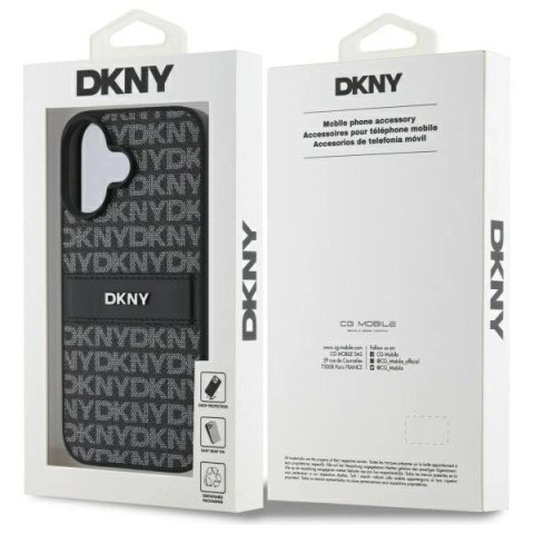 Etui DKNY Texture Pattern Tonal Stripe na iPhone 16 - czarne