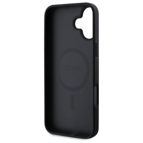 Etui Guess 4G Printed Stripes MagSafe na iPhone 16 - czarne Etui Guess 4G Printed Stripes MagSafe na iPhone 16 - czarne