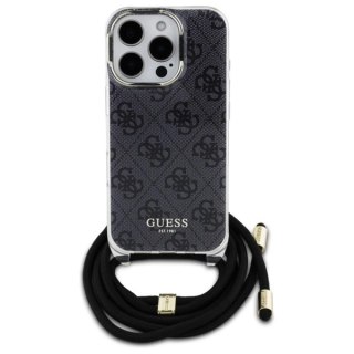Etui Guess Crossbody Cord 4G Print na iPhone 16 Pro Max - czarne