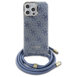 Etui Guess Crossbody Cord 4G Print na iPhone 16 Pro Max - niebieskie