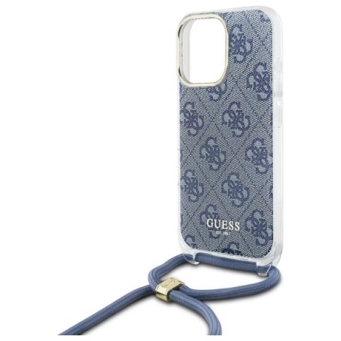 Etui Guess Crossbody Cord 4G Print na iPhone 16 Pro Max - niebieskie Etui Guess Crossbody Cord 4G Print na iPhone 16 Pro Max - niebieskie